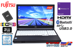 訳あり 中古ノートパソコン 富士通 LIFEBOOK A576/PX 第6世代 Core i3 6100U SSD256G メモリ8G マルチ Wi-Fi(ac) Windows10