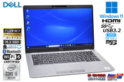 フルHD タッチパネル DELL Latitude 5310 Core i5 10310U Wi-Fi6 顔認証 Webカメラ M.2SSD256G メモリ8G USBType-C Windows11