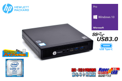 メモリ16G ミニPC HP ProDesk 800 G2 DM 4コア8スレッド Core i7 6700T 新品M.2SSD256G HDD500G USBType-C Windows10 中古パソコン