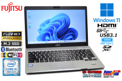 フルHD 13.3型 ノートパソコン 富士通 LIFEBOOK S938/S Core i5 8350U M.2SSD256G メモリ4G USBType-C Wi-Fi Windows11
