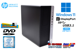 Windows11 中古 デスクトップ HP EliteDesk 800 G4 TW 6コア12スレッド Core i7 8700 メモリ16G 新品SSD256G HDD2000G USBType-C