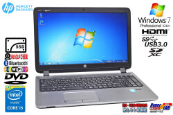 Windows7 Pro 32bit HP ProBook 450 G2 Core i5 4210U SSD128G メモリ4GB Webカメラ Wi-Fi DVD
