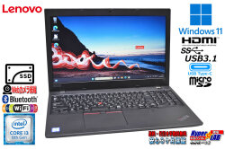 良品 Windows11 Lenovo ThinkPad L590 Core i3 8145U 新品SSD256G メモリ8G USBType-C Wi-Fi Webカメラ Bluetooth