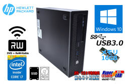 中古パソコン デスクトップ HP EliteDesk 800 G1 SFF Core i7 4790 メモリ16G 新品SSD256G HDD2000G Wi-Fi マルチ Windows10