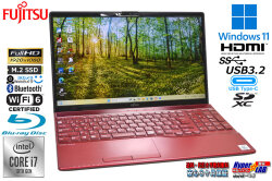 フルHD Blu-ray メモリ32G 富士通 LIFEBOOK AH77/E2 Core i7 10510U M.2SSD1TB 顔認証 Webカメラ Wi-Fi6 USBType-C Windows11
