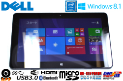 Windows8.1Pro 10.8インチタブレット DELL VENUE 11 Pro Atom Z3770 1.46GHz メモリ2G eMMC64GB 両面カメラ USB3.0