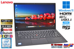 14.0型 フルHD Lenovo ThinkPad X1 Carbon 6th Core i5 8250U メモリ8G M.2SSD256G Webカメラ USBType-C Wi-Fi Bluetooth Windows11