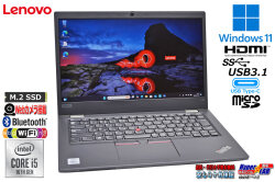 Windows11 13.3型 モバイル Lenovo ThinkPad L13  Core i5 10210U メモリ8G M.2SSD256G Webカメラ Wi-Fi Bluetooth USBType-C