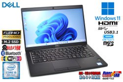 DELL Latitude 7390 フルHD 13.3型 第8世代 Core i5 8250U M.2SSD256G メモリ8G USBType-C NFC Wi-Fi Windows11
