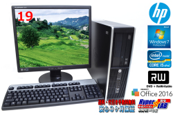 Office2016 (KS) 19型液晶セット 中古パソコン HP 8200 Elite SF Core i5 2500（3.30GHｚ） Windows7 64bit メモリ4G HDD500GB DVDマルチ