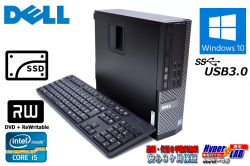 新品 SSD 中古パソコン 4コア Core i5-3470 (最大3.60GHz) Windows10 64bit DELL OPTIPLEX 7010 メモリ4GB マルチ USB3.0