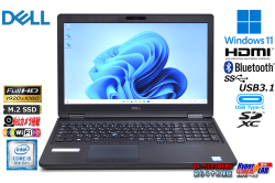フルHD 中古ノートパソコン DELL Latitude 5591 第8世代 Core i5 8300H M.2SSD512G メモリ16G Wi-Fi USBType-C Webカメラ Windows11