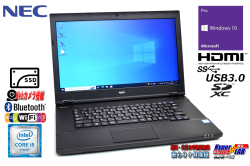 Webカメラ 中古ノートパソコン NEC VersaPro VK23T/X-T Corei5 6200U メモリ8G SSD128G Wi-Fi Bluetooth Windows10