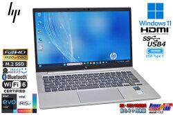 顔認証 フルHD HP EliteBook 830 G8 Core i7 1165G7 IrisXe メモリ16G m.2SSD512G Wi-Fi6 Webカメラ USB4Type-C Windows11