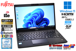 SIMフリー フルHD 顔認証 軽量 富士通 LIFEBOOK U939/BX 第8世代 Core i5 8265U メモリ8G M.2SSD256G Webカメラ Wi-Fi USBType-C Windows11