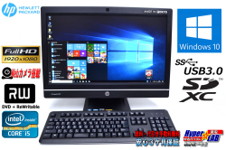 フルHD 中古パソコン 21.5ワイド 液晶一体型 HP Compaq Pro 6300 AiO Core i5 3470s (2.90GHz) Windows10 64bit メモリ4GB マルチ カメラ