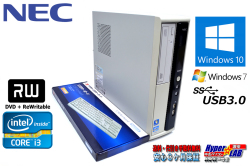 NEC 中古パソコン Mate MK33L/L-E Core i3 2120 (3.30GHz) Windows10 メモリ2G DVD USB3.0 Windows7リカバリ付