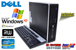 WindowsXP メモリ8G 中古パソコン HP 8200 Elite SF 4コア8スレッド Core i7 2600 (3.40GHz) HDD250G マルチ WindowsXP/7リカバリ付