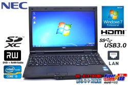 Windows7 32bit 中古ノートパソコン NEC VersaPro VK25L/X-G Corei3 3120M (2.50GHz) メモリ4G マルチ SDXC USB3.0 HDMI