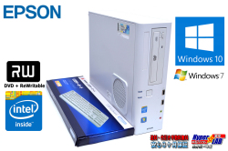 中古パソコン EPSON Endeavor AT991E デュアルコア Celeron G1610 (2.60GHz) Windows10 メモリ2G HDD500GB DVD Windows7リカバリ付