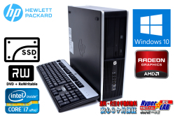 中古パソコン SSD搭載 HP 8200 Elite SF 4コア8スレッド Core i7 2600 (3.40GHｚ) Windows10 64bit メモリ4G HDD320GB マルチ Radeon