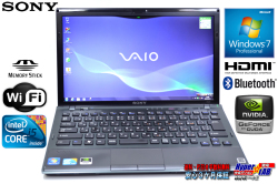 ソニー 中古ノートパソコン バイオ Zシリーズ VPCZ14AGJD Core i5 480M(2.66GHz) メモリ4G GeForce Windows7 64bit