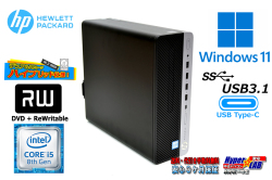 セール！ Windows11 デスクトップ 中古 HP ProDesk 600 G4 SFF 6コア Core i5 8500 メモリ8G m.2SSD256G HDD500GB マルチ USBType-C