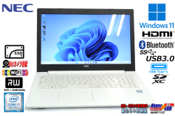 フルHD カームホワイト NEC LAVIE Direct NS Corei7 8550U Windows11 新品SSD512G メモリ8G Wi-Fi マルチ Webカメラ USBType-C