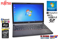 Windows7 64bit ノートパソコン Core i5 4310M 富士通 LIFEBOOK E554/J メモリ4G HDD320G マルチ USB3.0 Wi-Fi Bluetooth