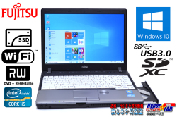 新品SSD 中古ノートパソコン 富士通 LIFEBOOK P772/E Core i5 3320M (2.60GHz) Windows10 64bit メモリ4G マルチ WiFi USB3.0