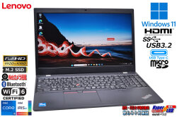 フルHD Wi-Fi6 Lenovo ThinkPad L15 Gen2 Core i5 1135G7 IrisXe Webカメラ USBType-C m.2SSD256G メモリ8G Windows11
