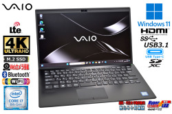 4K 14.0型 SIMフリー VAIO Pro PK VJPK11C12N Core i7 8565U メモリ16G M.2SSD256G Wi-Fi Webカメラ HDMI Windows11