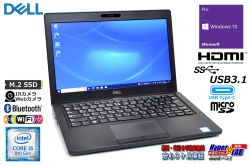 Webカメラ 顔認証 中古ノートパソコン DELL Latitude 5290 4コア8スレッド Core i5 8250U メモリ8G M.2SSD256G Wi-Fi USBType-C Windows10