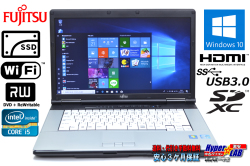 SSD 中古ノートパソコン 富士通 LIFEBOOK E742/F Core i5 3320M (2.60GHz) Windows10 64bit メモリ4G マルチ WiFi USB3.0 15.6型ワイド