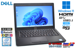 Windows11 DELL Latitude 5290 第8世代 Core i7 8650U M.2SSD256G メモリ8G Wi-Fi USBType-C