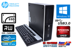 SSD メモリ8G 中古パソコン HP Elite 8300 SF 4コア8スレッド Core i7 3770 （3.40GHｚ） マルチ USB3.0 Windows10 64bit Radeon(2画面出力可能)
