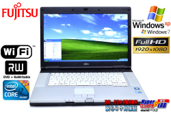 フルHD WindowsXP 中古ノートパソコン 富士通 LIFEBOOK E780/B Core i7 640M (2.80GHz) メモリ4G マルチ WiFi Windows7/XPリカバリ付