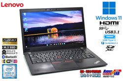 顔認証 Windows11 フルHD Lenovo ThinkPad T480s Core i5 8350U メモリ16G M.2SSD256G Webカメラ Wi-Fi USBType-C