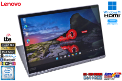 2-in-1 SIMフリー 顔認証 Lenovo ThinkPad X1 Yoga 4th Core i5 8265U m.2SSD256G メモリ8G Wi-Fi Webカメラ Windows11