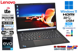 美品 メモリ32G 第12世代 LTE Wi-Fi6E 顔認証 タッチパネル Lenovo ThinkPad X1 Carbon Gen10 Core i7 1260P M.2SSD256G USB4 Windows11