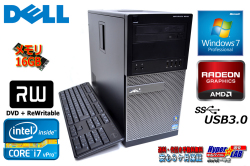 メモリ16G搭載 DELL OPTIPLEX 9010 MT 4コア8スレッド Core i7 3770(3.40GHz) HDD500GB マルチ USB3.0 Radeon Windows7 64bit