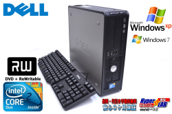 WindowsXP 中古パソコン DELL Optiplex780 Core2Duo E8400(3.00GHz) メモリ4G HDD250G マルチ Windows7