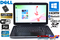 訳あり フルHD 新品SSD 中古ノートパソコン DELL Latitude E5530 Core i5 3340M (2.70GHz) メモリ4G マルチ WiFi Bluetooth Windows10