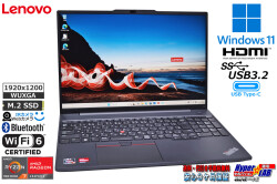 Lenovo ThinkPad E16 Gen1 Ryzen7 7730U with Radeon メモリ16G M.2SSD512G Wi-Fi6 顔認証 USBType-C 16型 Windows11