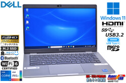 タッチパネル フルHD 13.3型 DELL Latitude 5320 Core i7 1185G7 IrisXe メモリ16G M.2SSD512G 顔認証 USBType-C Wi-Fi6 Windows11