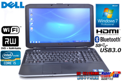中古ノートパソコン デル Latitude E5530 Core i5 3340M(2.70GHz) メモリ4G マルチ WiFi USB3.0 Bluetooth Windows7