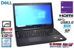 中古ノートパソコン DELL Latitude 5580 Core i3 7100U メモリ8G 新品SSD256G Webカメラ Wi-Fi Bluetooth USBType-C Windows10