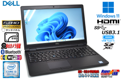 タッチパネル フルHD Windows11 DELL Latitude 5590 Core i3 8130U 新品SSD512G メモリ8G Webカメラ Wi-Fi Type-C
