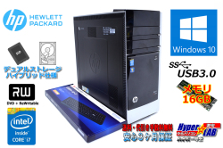 メモリ16G 新品SSD256G+HDD1TB 中古パソコン HP Envy 700-270jp Core i7 4770 (3.40GHz) Windows10 USB3.0 マルチ