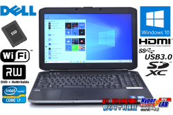 メモリ8G 新品SSD256G 中古ノートパソコン DELL Latitude E5530 Core i7 3540M (3.00GHz) マルチ Wi-Fi USB3.0 HDMI SDXC Windows10
